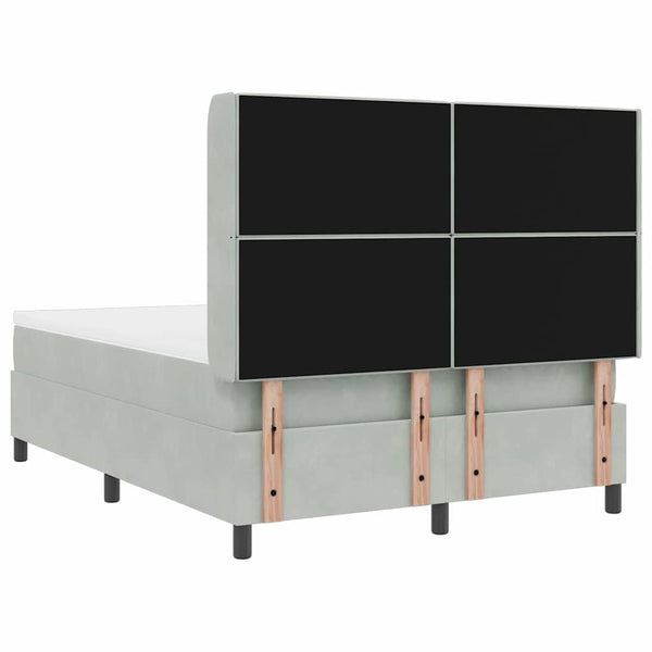 vidaXL Lit tapissier avec matelas avec LED Gris clair 160 x 200 cm Velours