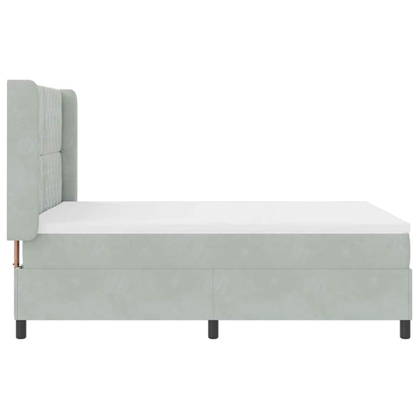 vidaXL Lit tapissier avec matelas avec LED Gris clair 160 x 200 cm Velours