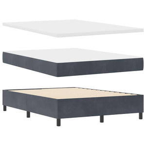 vidaXL Lit boxspring avec matelas et LED Gris foncé 160 x 200 cm Velours