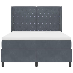 vidaXL Lit boxspring avec matelas et LED Gris foncé 160 x 200 cm Velours