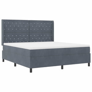 vidaXL Lit boxspring avec matelas et LED gris foncé 180 x 200 cm Velours