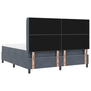 vidaXL Lit boxspring avec matelas et LED gris foncé 180 x 200 cm Velours