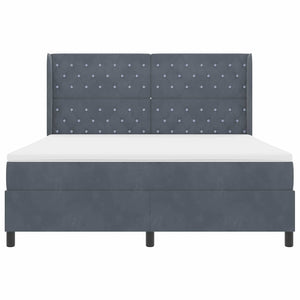 vidaXL Lit boxspring avec matelas et LED gris foncé 180 x 200 cm Velours