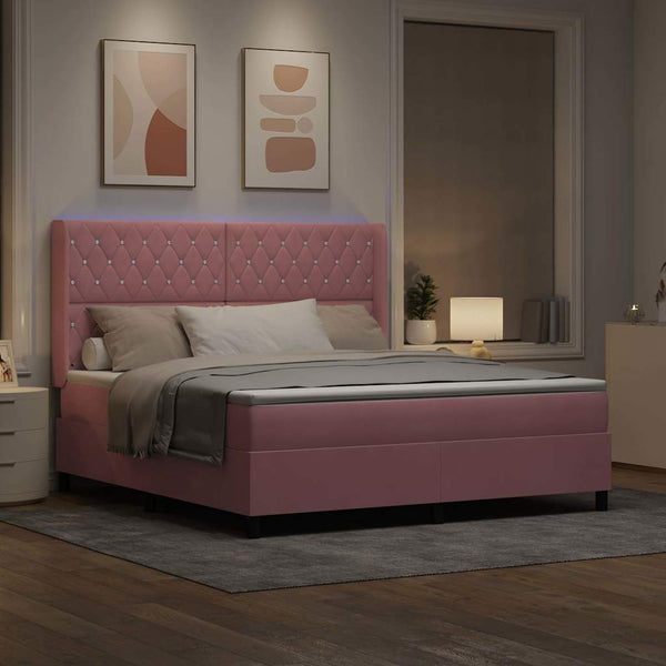 Boxspringbett Rosa mit LED 180x200 cm