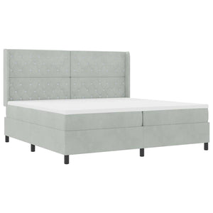vidaXL Lit coffre avec matelas et LED Gris clair 200 x 200 cm Velours