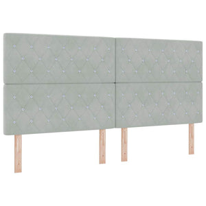 vidaXL Lit coffre avec matelas et LED Gris clair 200 x 200 cm Velours
