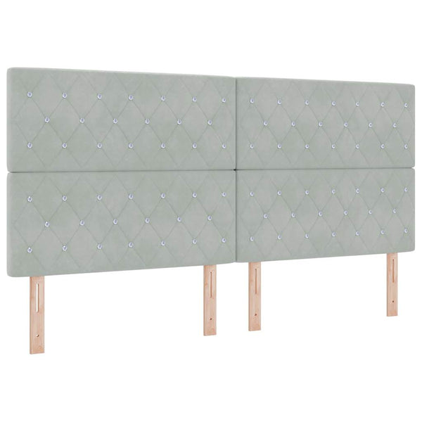 vidaXL Lit coffre avec matelas et LED Gris clair 200 x 200 cm Velours