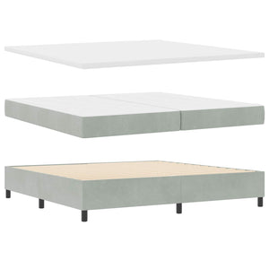 vidaXL Lit coffre avec matelas et LED Gris clair 200 x 200 cm Velours