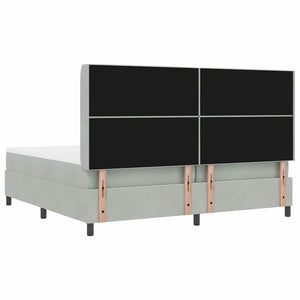 vidaXL Lit coffre avec matelas et LED Gris clair 200 x 200 cm Velours