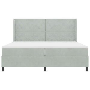 vidaXL Lit coffre avec matelas et LED Gris clair 200 x 200 cm Velours