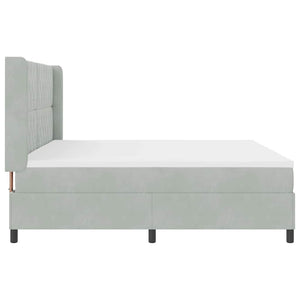 vidaXL Lit coffre avec matelas et LED Gris clair 200 x 200 cm Velours