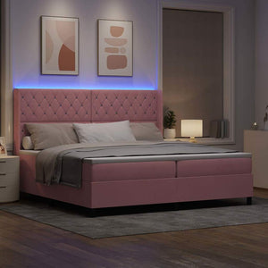 Boxspringbett mit LED Rosa 200x200 cm