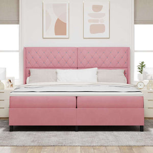 Boxspringbett mit LED Rosa 200x200 cm