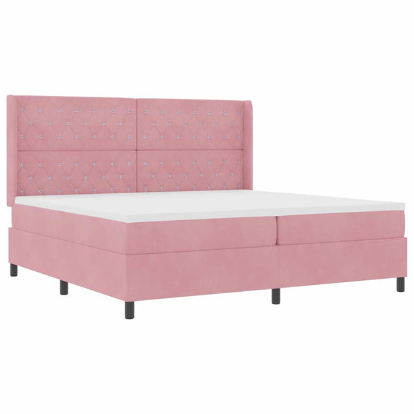 Boxspringbett mit LED Rosa 200x200 cm