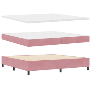 Boxspringbett mit LED Rosa 200x200 cm