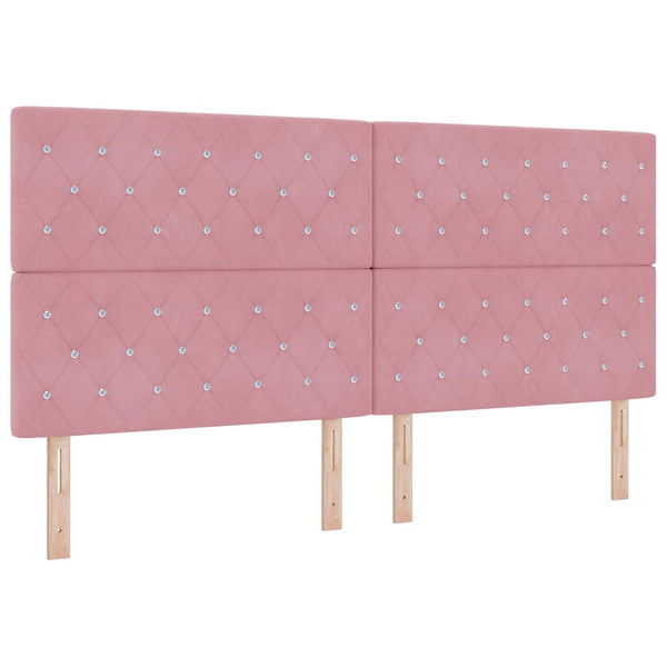 Boxspringbett mit LED Rosa 200x200 cm