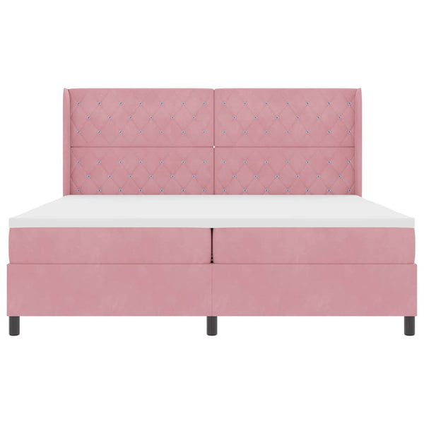 Boxspringbett mit LED Rosa 200x200 cm