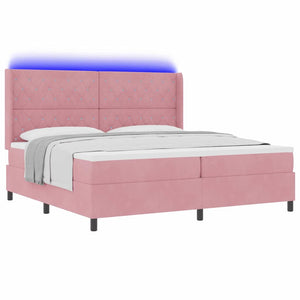 Boxspringbett mit LED Rosa 200x200 cm