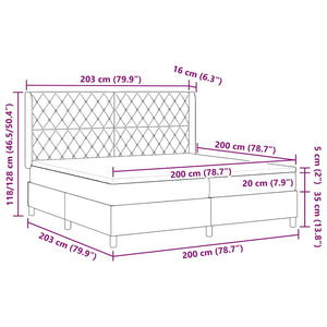 Boxspringbett mit LED Rosa 200x200 cm
