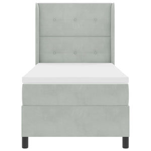 vidaXL Lit coffre avec matelas et LED Gris clair 90 x 190 cm Velours