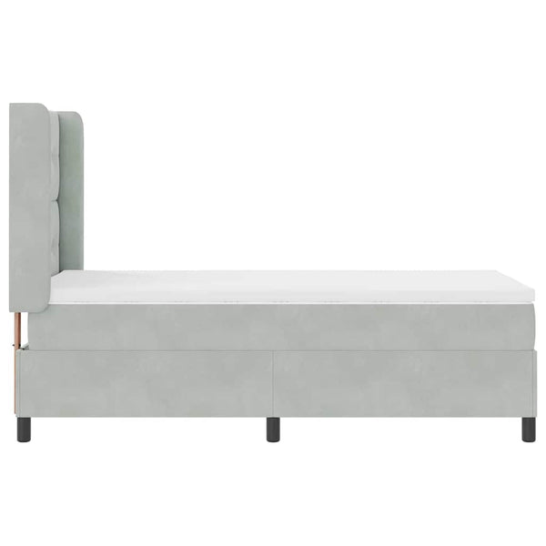 vidaXL Lit coffre avec matelas et LED Gris clair 90 x 190 cm Velours