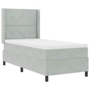 Boxspringbett mit LED Hellgrau 90x200 cm