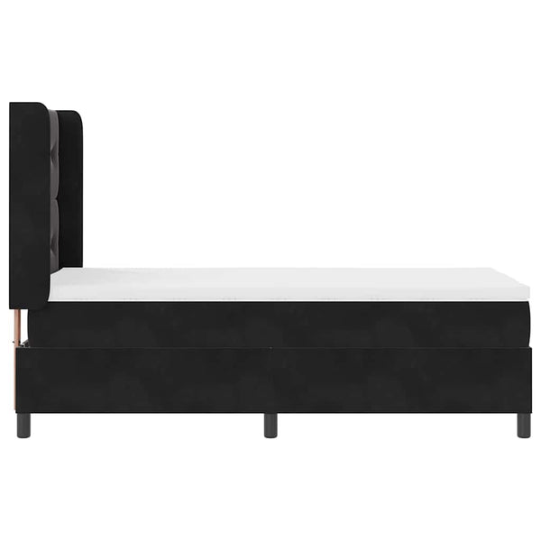 Boxspringbett mit LED Schwarz 90x200 cm Samt