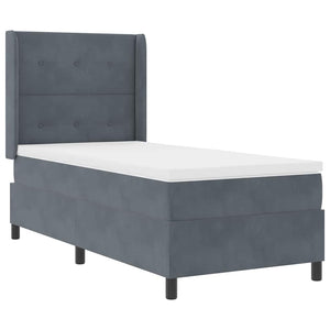 Boxspringbett mit LED und Matratze Dunkelgrau 100x200 cm