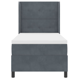 Boxspringbett mit LED und Matratze Dunkelgrau 100x200 cm