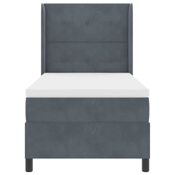 Boxspringbett mit LED und Matratze Dunkelgrau 100x200 cm