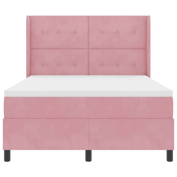 Boxspringbett Rosa 140x190 cm mit LED