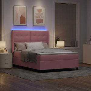 Boxspringbett Rosa 140x200 cm mit LED