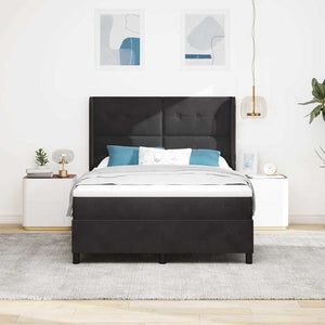 Boxspringbett mit LED Schwarz 160x200 cm Samt
