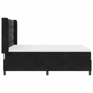 Boxspringbett mit LED Schwarz 160x200 cm Samt