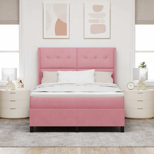 Boxspringbett mit LED Rosa 160x200 cm