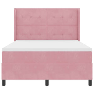 Boxspringbett mit LED Rosa 160x200 cm