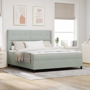 vidaXL Lit coffre avec matelas et LED Gris clair 180 x 200 cm Velours