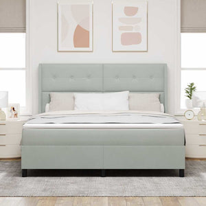 vidaXL Lit coffre avec matelas et LED Gris clair 180 x 200 cm Velours