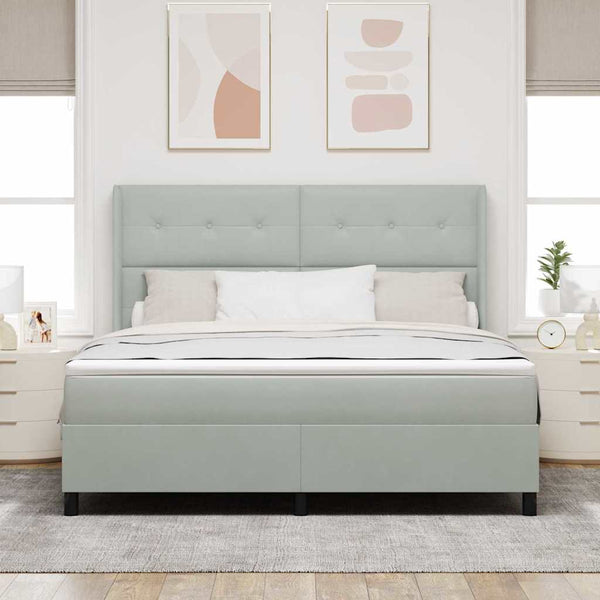 vidaXL Lit coffre avec matelas et LED Gris clair 180 x 200 cm Velours