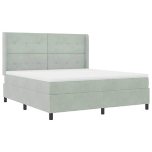 vidaXL Lit coffre avec matelas et LED Gris clair 180 x 200 cm Velours