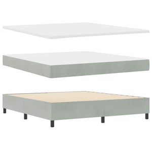 vidaXL Lit coffre avec matelas et LED Gris clair 180 x 200 cm Velours