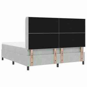 vidaXL Lit coffre avec matelas et LED Gris clair 180 x 200 cm Velours