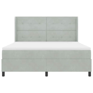 vidaXL Lit coffre avec matelas et LED Gris clair 180 x 200 cm Velours