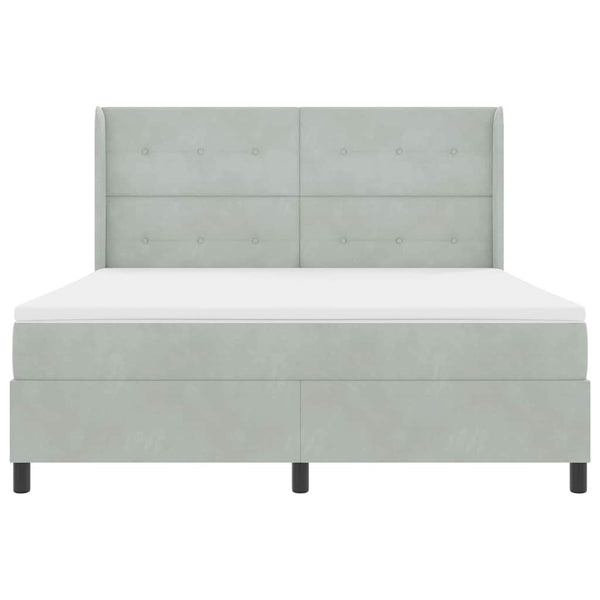 vidaXL Lit coffre avec matelas et LED Gris clair 180 x 200 cm Velours