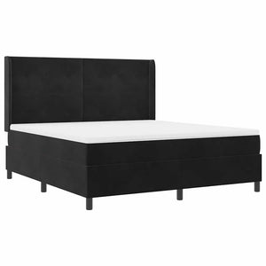 Boxspringbett mit LED Schwarz 180x200 cm Samt