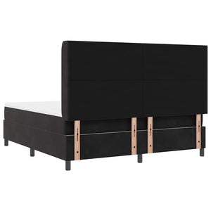 Boxspringbett mit LED Schwarz 180x200 cm Samt