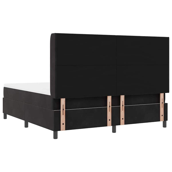 Boxspringbett mit LED Schwarz 180x200 cm Samt