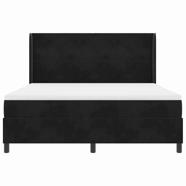 Boxspringbett mit LED Schwarz 180x200 cm Samt