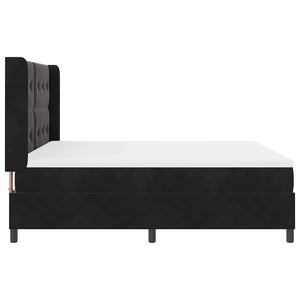 Boxspringbett mit LED Schwarz 180x200 cm Samt