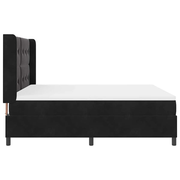 Boxspringbett mit LED Schwarz 180x200 cm Samt